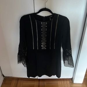 Aqua black dress with lace